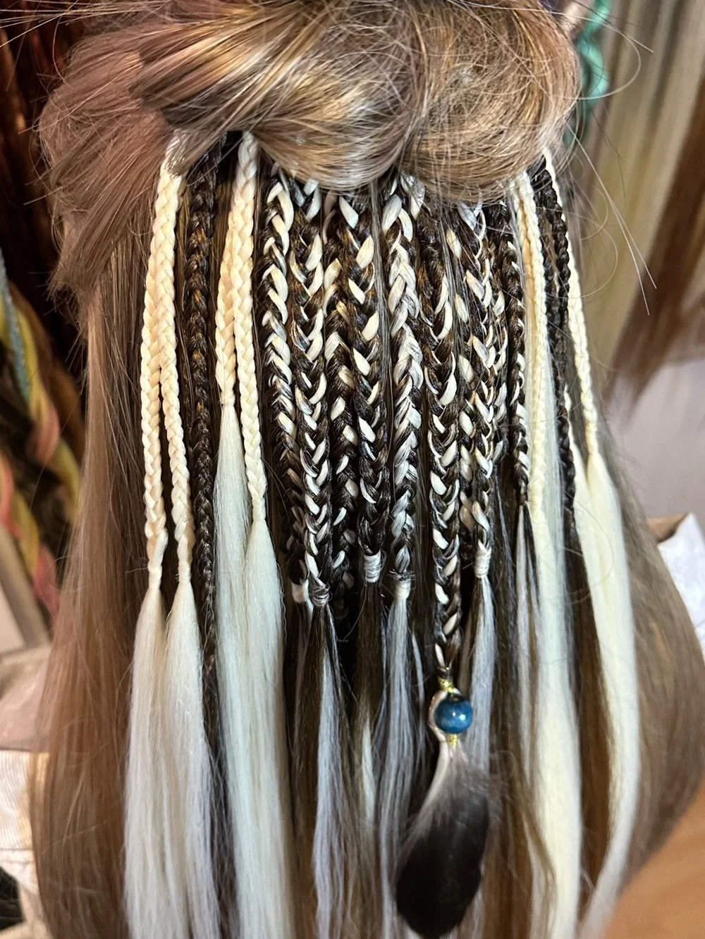 Two-Tone Braided Clip-In Hair Extensions - Blonde & Brown
